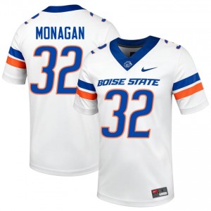 Carson Monagan #32 BSU Broncos Jersey | Moisture Wicking White High School Football Men Stitched 24369816