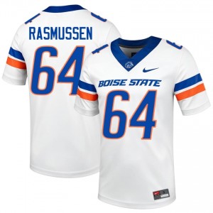 #64 Carson Rasmussen BSU White Jersey | Authentic Stitched Men Player Football Gear 64456535
