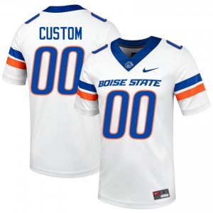 #00 Custom BSU Broncos White Jersey | Iconic Stitched Men College Football Gear 87253805