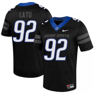 Black David Latu #92 Broncos Jersey | Men NCAA Football Essential Swen 34677005