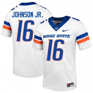 White Franklyn Johnson Jr. #16 Boise State Jersey | Men Player Football Classic Stitched 70483907