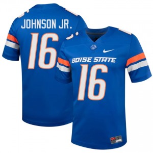#16 Franklyn Johnson Jr. Boise State Broncos Royal Jersey | Pro Cut Embroidery Men NCAA Football Gear 48394446