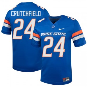#24 Tahj Crutchfield BSU Royal Jersey | Iconic Embroidery Men College Football Gear 60117185