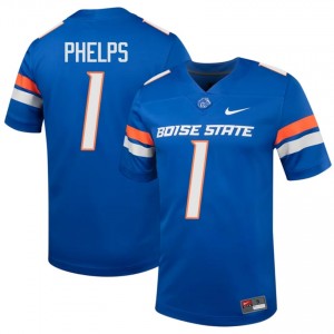 #1 Boen Phelps BSU Royal Jersey | Licensed Embroidery Men High School Football Gear 33474206