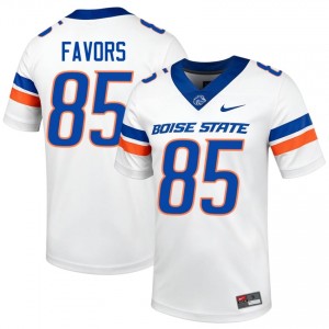 Boise State Terrious Favors #85 White Jersey | Durable Stitched University Football Men Apparel 43010045
