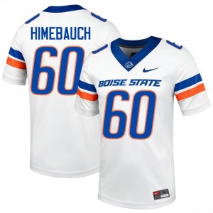 #60 Tyler Himebauch BSU Broncos White Jersey | Pro Cut Stitched Men NCAA Football Gear 16805285