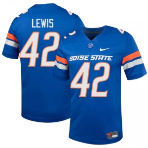 Zyhaire Lewis #42 Boise State Jersey | Gameday Royal College Football Men Embroidery 61526758