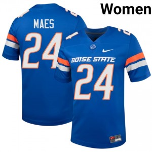 AJ Maes #24 Boise State Jersey | Elite Thread Royal University Football Women Embroidery 46568081