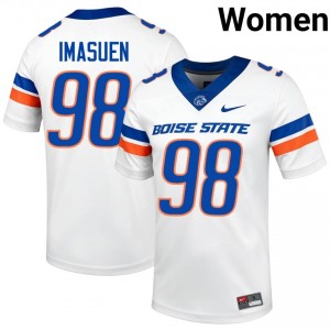 White Bethel Imasuen #98 Broncos Jersey | Women Player Football Classic Stitched 90822348