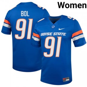 Royal Bol Bol #91 Boise State Jersey | Women High School Football Limited Embroidery 13299323
