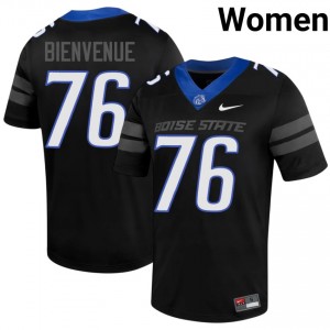Black Greg Bienvenue #76 Broncos Jersey | Women High School Football Limited Swen 78099679