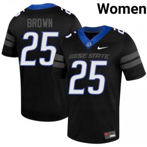 Broncos Quinton Brown #25 Black Jersey | Fresh Swen High School Football Women Apparel 10395620