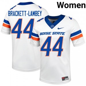 #44 Syncere Brackett-Lambey Broncos White Jersey | Authentic Stitched Women Player Football Gear 70831538