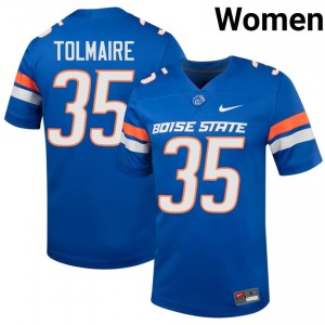 Trey Tolmaire #35 BSU Broncos Jersey | Elite Thread Royal University Football Women Embroidery 52281673