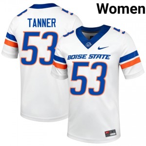 Ty Tanner #53 Broncos Jersey | Moisture Wicking White High School Football Women Stitched 41144011
