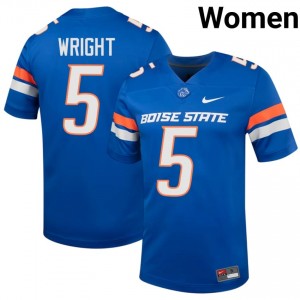 Royal Akeem Wright #5 Boise State Broncos Jersey | Women NCAA Football Essential Embroidery 21160323