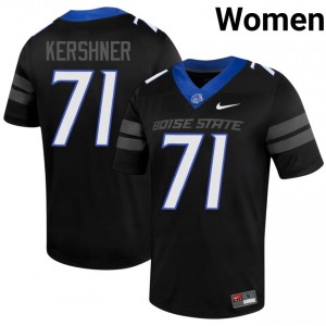 #71 Ashton Kershner BSU Broncos Black Jersey | Licensed Stitch Women High School Football Gear 39695727