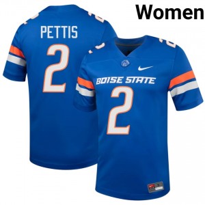 Boise State Austin Pettis #2 Royal Jersey | Premium Embroidery NCAA Football Women Apparel 12217431