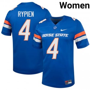 Royal Brett Rypien #4 BSU Broncos Jersey | Women Player Football Classic Embroidery 82840056