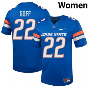 Juelz Goff #22 BSU Jersey | Moisture Wicking Royal High School Football Women Embroidery 88828020