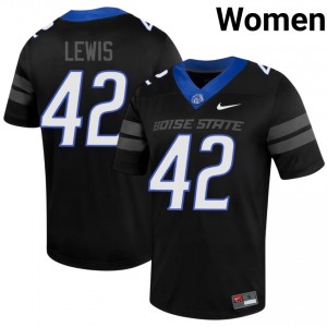 Broncos Zyhaire Lewis #42 Black Jersey | Exclusive Swen College Football Women Apparel 97478276