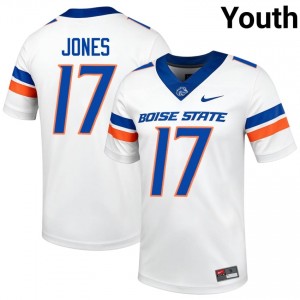 White AJ Jones #17 BSU Jersey | Youth NCAA Football Essential Stitched 59787569