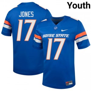 #17 AJ Jones BSU Broncos Royal Jersey | Iconic Embroidery Youth College Football Gear 30802937