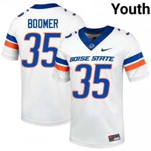 White Colton Boomer #35 Boise State Jersey | Youth University Football Top-Tier Stitched 22587476