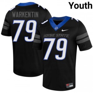 Boise State Connor Warkentin #79 Black Jersey | Fresh Swen High School Football Youth Apparel 34031672