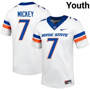 #7 Jaden Mickey Boise State White Jersey | Authentic Stitched Youth Player Football Gear 34177758