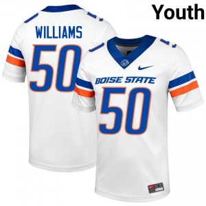 Jaden Williams #50 Broncos Jersey | Elite Thread White University Football Youth Stitched 63754290