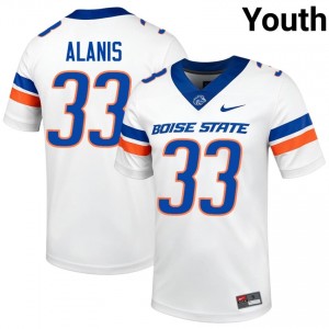 Josiah Alanis #33 Broncos Jersey | Alumni White Player Football Youth Stitched 39474341