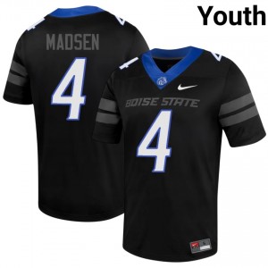 Black Maddux Madsen #4 Broncos Jersey | Youth High School Football Limited Swen 18244912