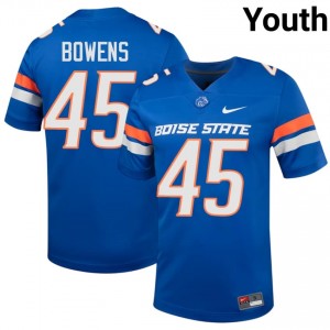 #45 Markell Bowens Boise State Royal Jersey | Authentic Embroidery Youth Player Football Gear 37081583