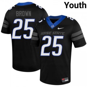 Quinton Brown #25 Broncos Jersey | Genuine Black NCAA Football Youth Stitch 15671783