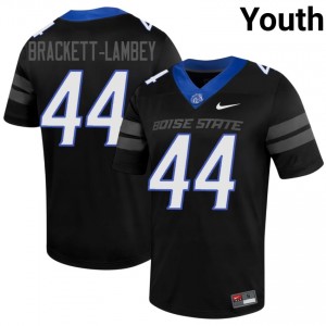 #44 Syncere Brackett-Lambey Broncos Black Jersey | Pro Cut Stitch Youth NCAA Football Gear 54940942