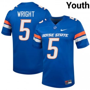 #5 Akeem Wright BSU Broncos Royal Jersey | Officially Licensed Embroidery Youth University Football Gear 42858141