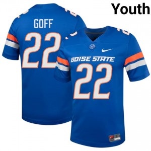 Royal Juelz Goff #22 Boise State Broncos Jersey | Youth NCAA Football Essential Embroidery 92083719
