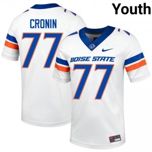 #77 Kole Cronin BSU Broncos White Jersey | Officially Licensed Stitched Youth University Football Gear 45354513