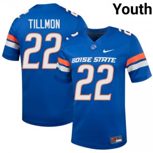 Roman Tillmon #22 Broncos Jersey | Gameday Royal College Football Youth Embroidery 34570116